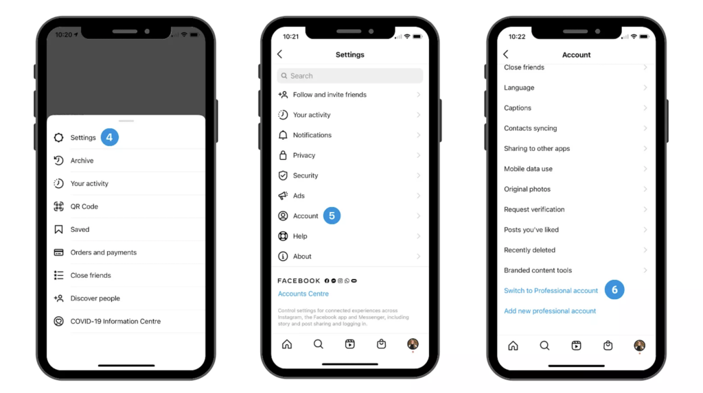 How to convert to a professional profile on Instagram